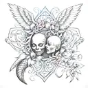 cancer and virgo synbol with Arianna tattoo design idea