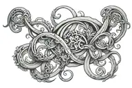 virgo ans cancer zodiac sign intertwined tattoo design idea