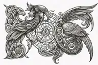 virgo ans cancer zodiac sign tattoo design idea