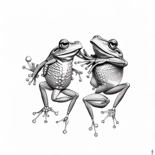 the frog and the scorpion figthting tattoo design idea