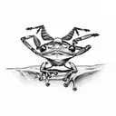 frog with a scorpion tale tattoo design idea