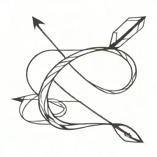 A bold blackwork tattoo featuring an arrow piercing through an infinity sign, symbolizing the athlete's determination to push beyond limits tattoo design idea