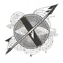 A bold blackwork tattoo featuring an arrow piercing through an infinity sign, symbolizing the athlete's determination to push beyond limits tattoo design idea