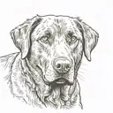 high contrast, angry chesapeake bay retriever headshot tattoo design idea