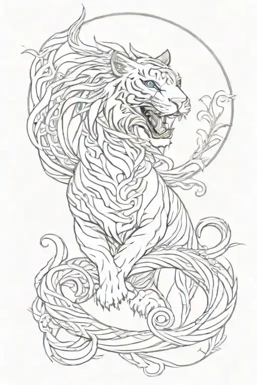white tiger,dragon,phoenix,celtic tattoo design idea