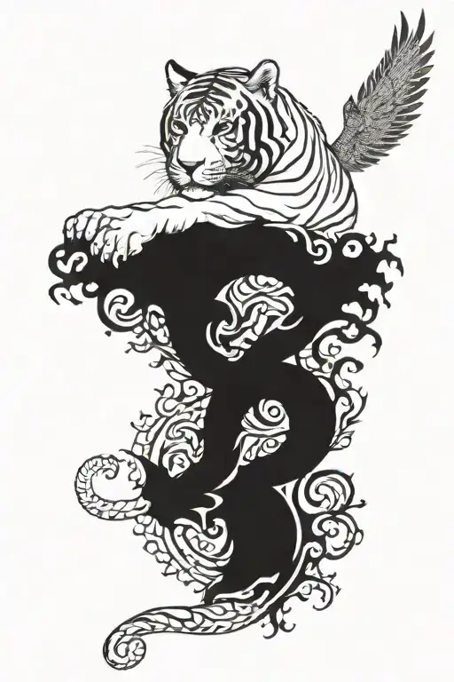 white tiger,dragon,phoenix,bird of prey,owls,celtic tattoo design idea