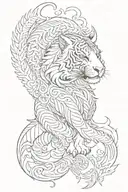 white tiger,dragon,phoenix,celtic tattoo design idea
