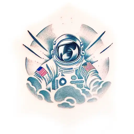 Looking for East coast artist recommendations for an astronaut design that  includes outer space elements like the one below. More details in comments.  : r/TattooDesigns