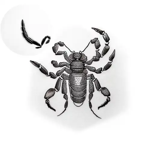 scorpion killing a black widow tattoo design idea