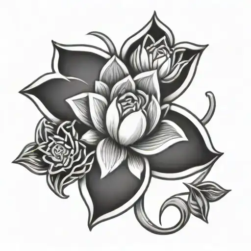 Celtic Motherhood Knots with lotus flower blooming tattoo design idea