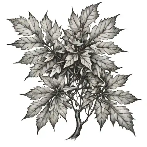 maple leaf olive tree  tattoo design idea