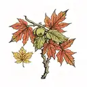maple leaf olive tree  tattoo design idea
