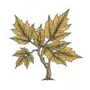 maple leaf olive tree  tattoo design idea