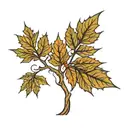 maple leaf olive tree  tattoo design idea