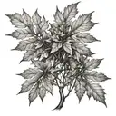 maple leaf olive tree  tattoo design idea