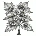 maple leaf olive tree  tattoo design idea