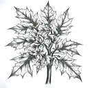 maple leaf olive tree  tattoo design idea
