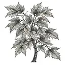 maple leaf olive tree  tattoo design idea