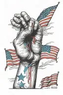 arm bleeding american patriotism half sleeve tattoo design idea