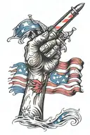 arm bleeding american patriotism half sleeve tattoo design idea
