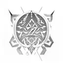 japanese legend of zelda logo tattoo design idea