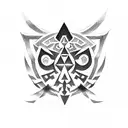 japanese legend of zelda logo tattoo design idea