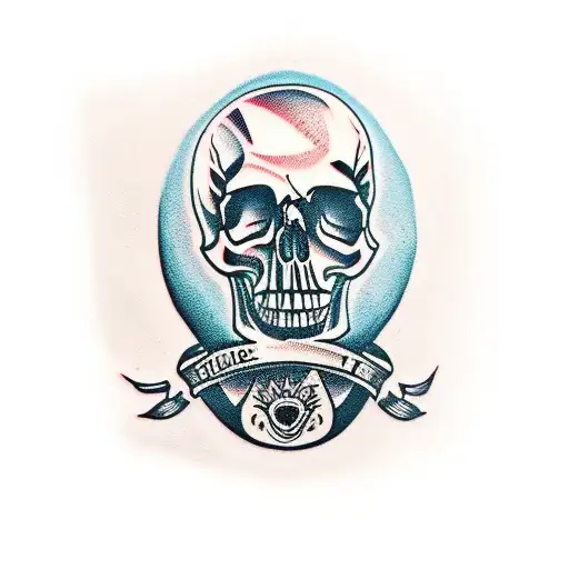 skull knife fist tattoo design idea