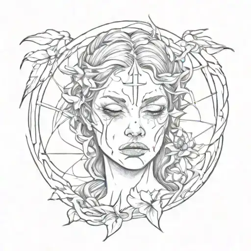 pain hatred grief tattoo design idea