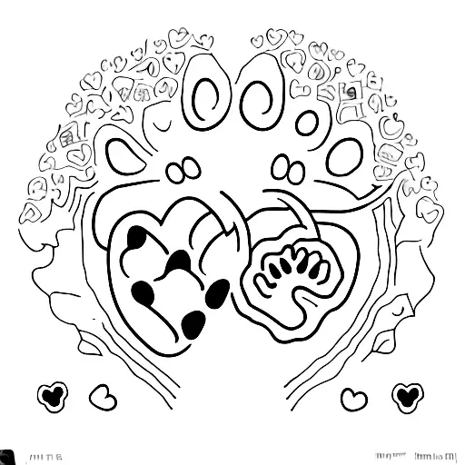 Minimalist tattoo of a heartbeat line with a dog's paw print at the end, representing the love for pets in the veterinary field tattoo design idea