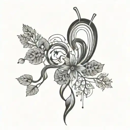 An abstract design representing the ups and downs of mental health struggles, incorporating elements of nature and isolation tattoo design idea