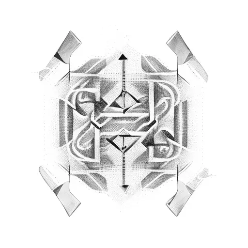A sleek knife design intertwined with binary code, representing the client's passion for both cutting-edge technology and outdoor adventures tattoo design idea