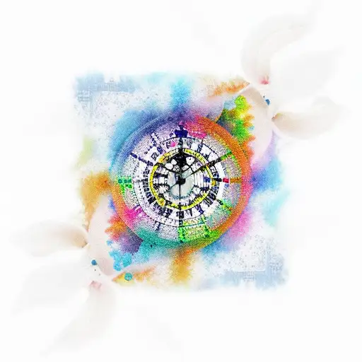 big ben with angels tattoo design idea