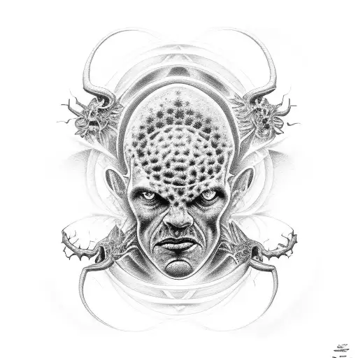 flesh of the gods, by alex grey, as a tattoo tattoo design idea