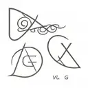 symbols "G" and "V" tattoo design idea