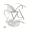 symbols "G" and "V" tattoo design idea