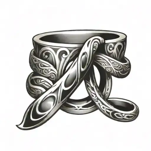 wedding ring tattoo design idea