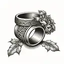 wedding ring tattoo design idea