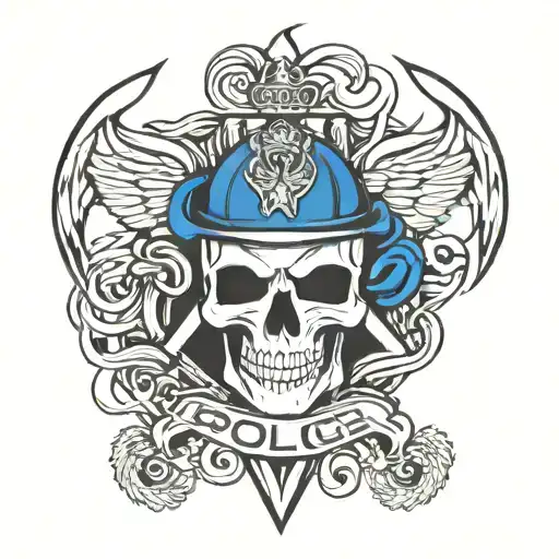 police cancer survivor symbol intertwined tattoo design idea