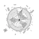 A graph chart with money raining down tattoo design idea