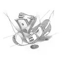 A graph chart with money raining down tattoo design idea