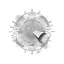 A graph chart with money raining down tattoo design idea