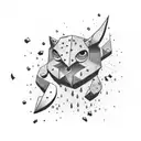 A graph chart with money raining down tattoo design idea