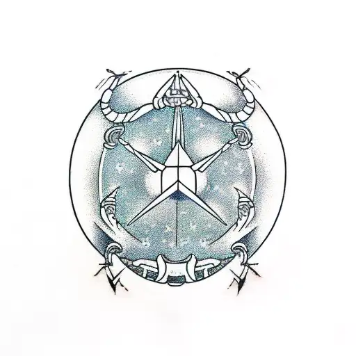 Scorpio, Cancer and Gemini star symbols tattoo design idea