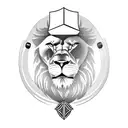 A lion wearing a Viking helmet and holding a shield with a gaming controller emblem tattoo design idea