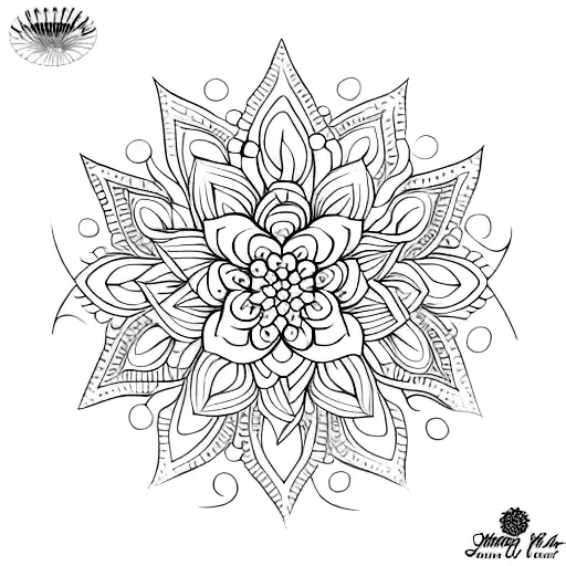 Hawaiian flowers with mandala filler tattoo design idea