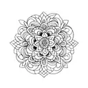 Hawaiian flowers with mandala filler tattoo design idea