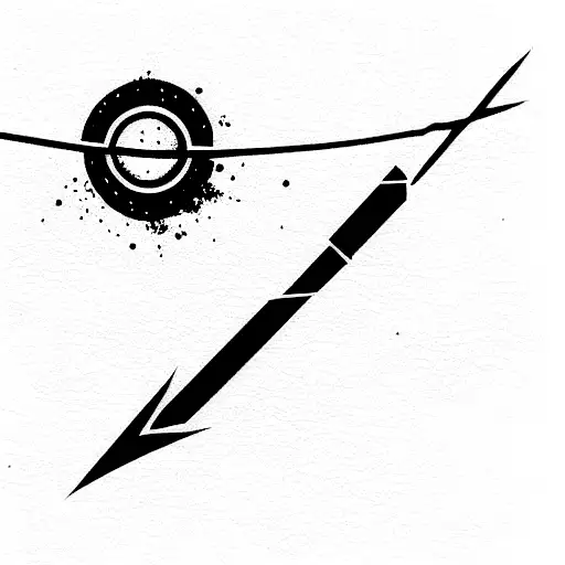 Halo 3 energy sword black and white  tattoo design idea