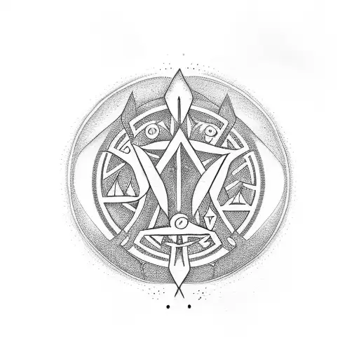 Freya tree runes tattoo design idea