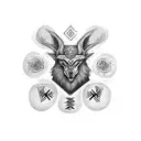 Freya tree runes tattoo design idea