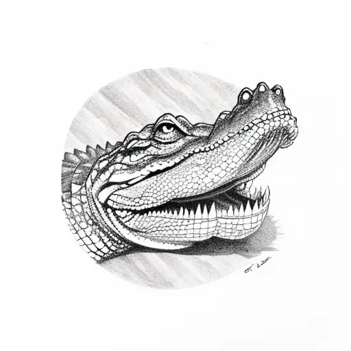  Louisiana alligator  tattoo design idea